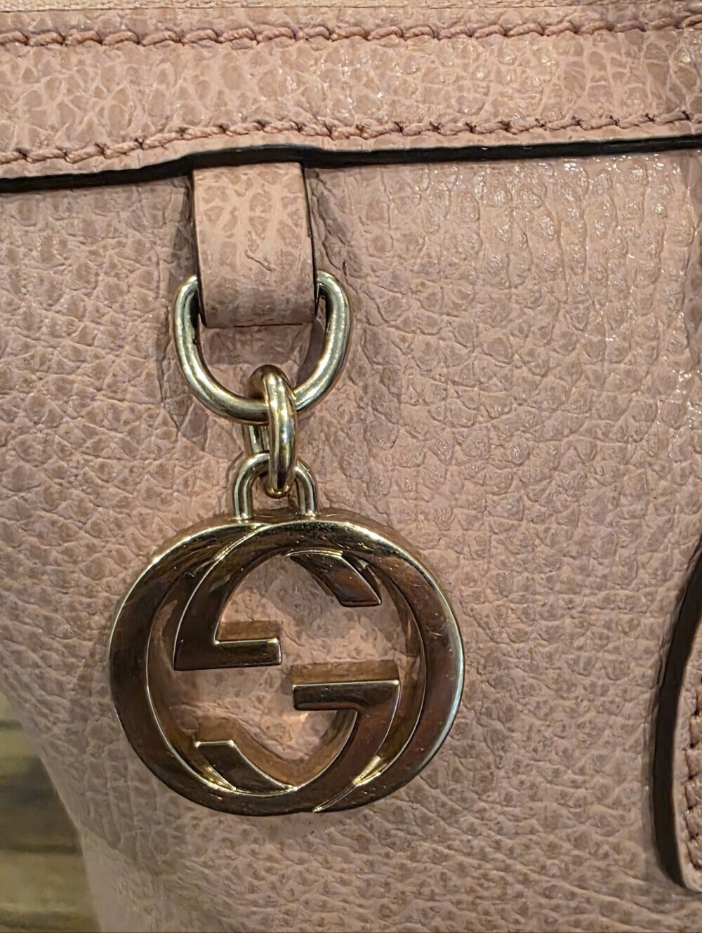 Gucci Pink CALF LEATHER GG Satchel/Tote 2 Way Including Limited Ed LINEN TOTE - Picture 2 of 16